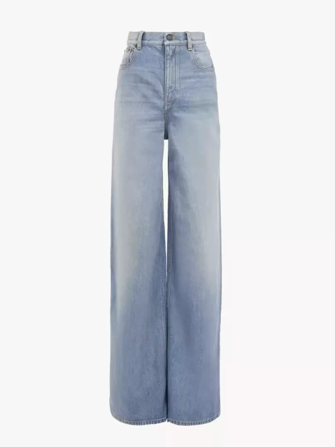 High-Rise-Jeans mit weitem Bein aus Denim High-Rise-Jeans mit weitem Bein aus Denim
