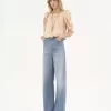 High-Rise-Jeans mit weitem Bein aus Denim High-Rise-Jeans mit weitem Bein aus Denim