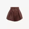 High-Rise-Shorts aus Leder
