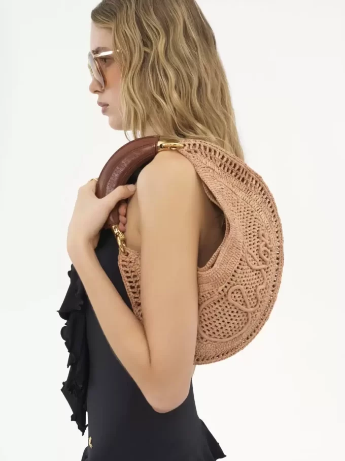 Hobo-Tasche „Summer Banana“ aus Bast Hobo-Tasche „Summer Banana“ aus Bast
