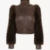 Hochgeschlossene Kurzjacke aus Leder Hochgeschlossene Kurzjacke aus Leder