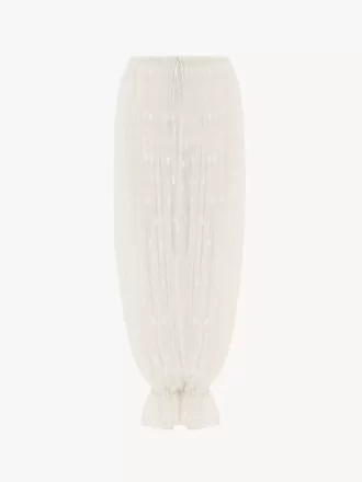 Hose mit Kordelzug aus bestickter Spitze