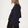 Kastige, kragenlose Jacke aus Wolle mit Karomuster Kastige, kragenlose Jacke aus Wolle mit Karomuster