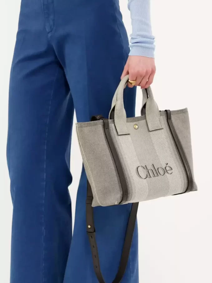 Kleine Chloé Carry-Einkaufstasche aus Canvas Kleine Chloé Carry-Einkaufstasche aus Canvas