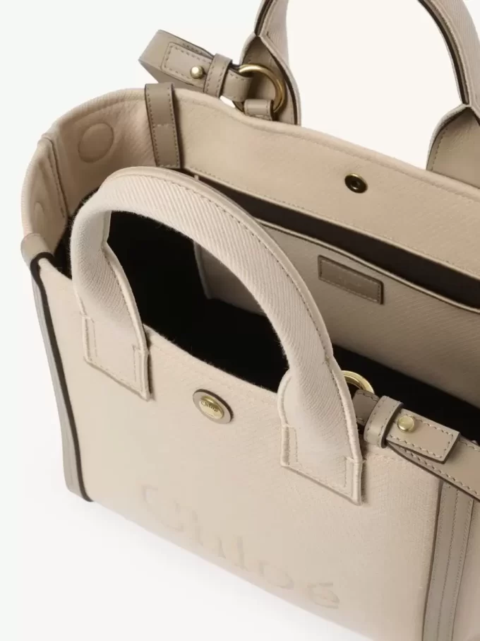 Kleine Chloé Carry-Einkaufstasche aus Canvas Kleine Chloé Carry-Einkaufstasche aus Canvas