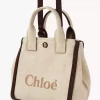 Kleine Chloé Carry-Einkaufstasche aus Fasern mit Basteffekt Kleine Chloé Carry-Einkaufstasche aus Fasern mit Basteffekt