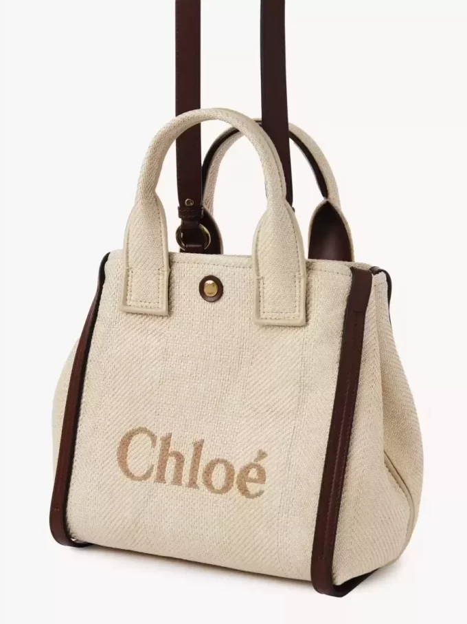 Kleine Chloé Carry-Einkaufstasche aus Fasern mit Basteffekt Kleine Chloé Carry-Einkaufstasche aus Fasern mit Basteffekt