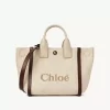 Kleine Chloé Carry-Einkaufstasche aus Fasern mit Basteffekt Kleine Chloé Carry-Einkaufstasche aus Fasern mit Basteffekt