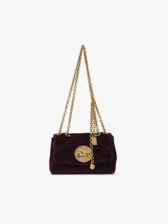 Kleine Chloé Heritage Schultertasche aus Samt