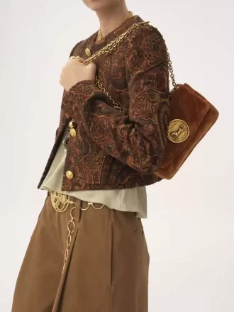 Kleine Chloé Heritage Schultertasche aus Samt