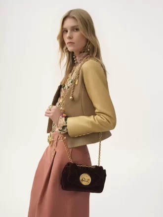 Kleine Chloé Heritage Schultertasche aus Samt