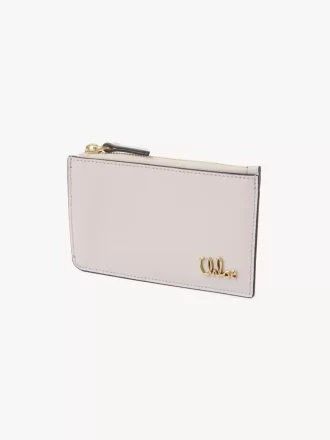 Kleine Chloé Iconic Geldbörse mit Kartenfächern aus genarbtem Leder