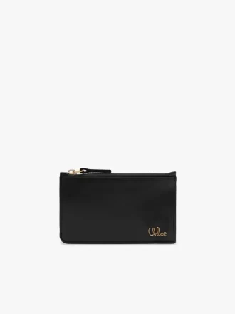 Kleine Chloé Iconic Geldbörse mit Kartenfächern aus glänzendem Leder