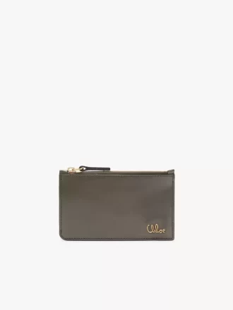 Kleine Chloé Iconic Geldbörse mit Kartenfächern aus glänzendem Leder
