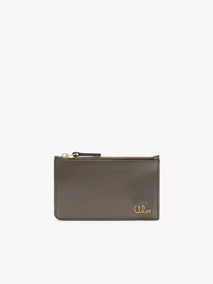 Kleine Chloé Iconic Geldbörse mit Kartenfächern aus glänzendem Leder
