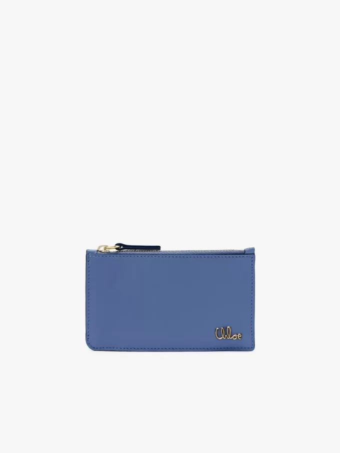 Kleine Chloé Iconic Geldbörse mit Kartenfächern aus glänzendem Leder