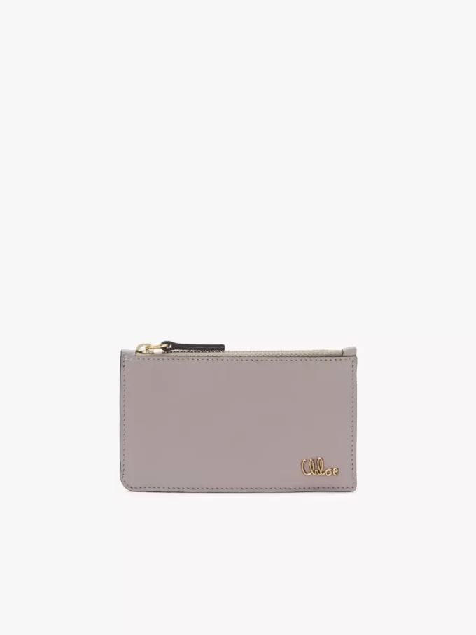 Kleine Chloé Iconic Geldbörse mit Kartenfächern aus glänzendem Leder