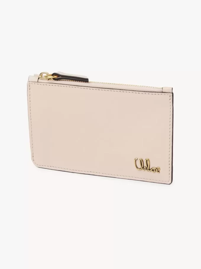 Kleine Chloé Iconic Geldbörse mit Kartenfächern aus glänzendem Leder