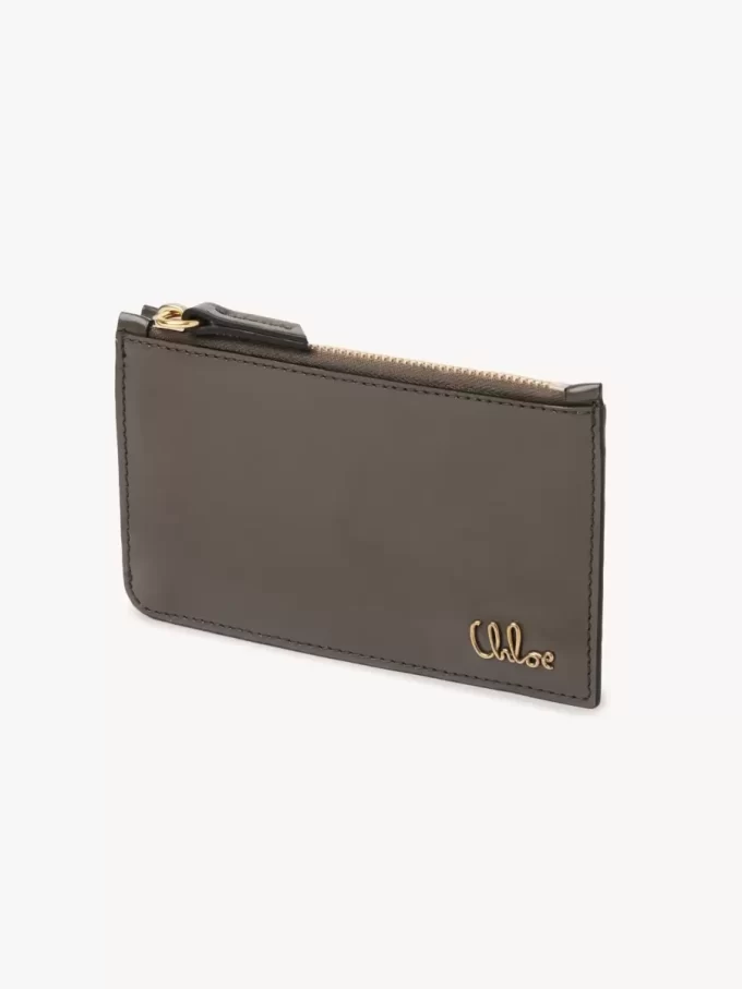 Kleine Chloé Iconic Geldbörse mit Kartenfächern aus glänzendem Leder