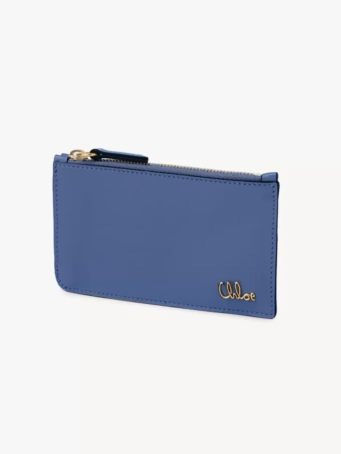Kleine Chloé Iconic Geldbörse mit Kartenfächern aus glänzendem Leder