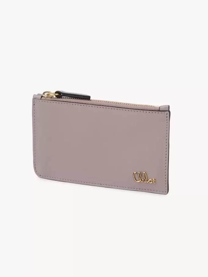 Kleine Chloé Iconic Geldbörse mit Kartenfächern aus glänzendem Leder