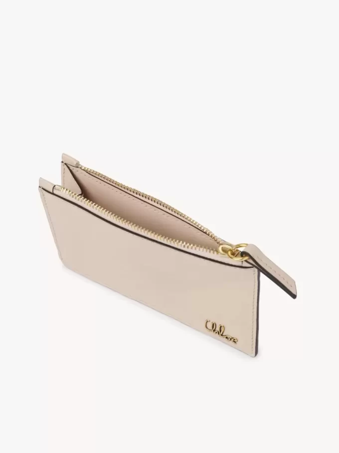 Kleine Chloé Iconic Geldbörse mit Kartenfächern aus glänzendem Leder