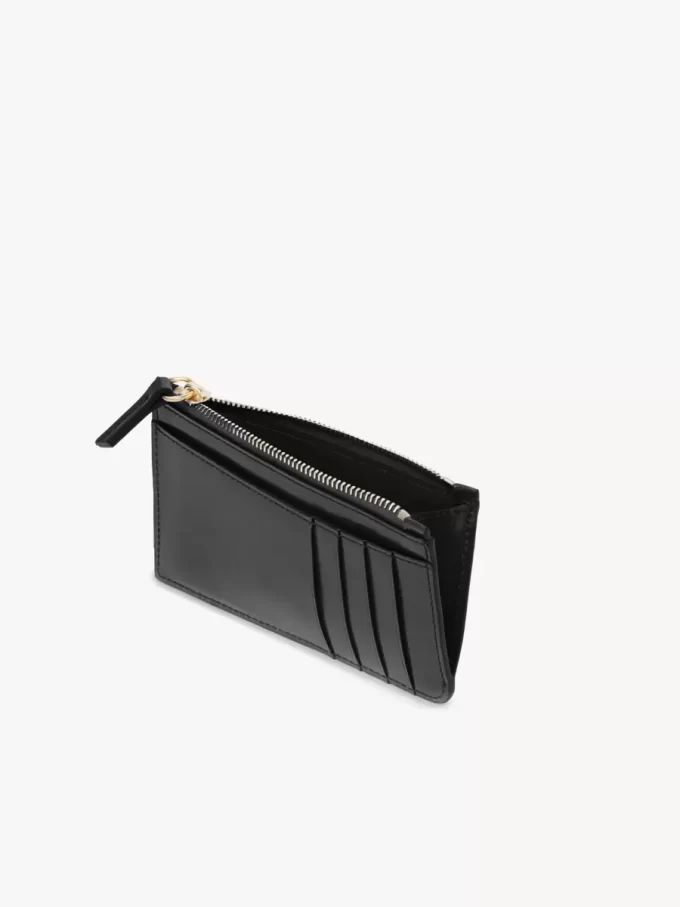 Kleine Chloé Iconic Geldbörse mit Kartenfächern aus glänzendem Leder