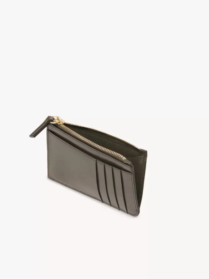 Kleine Chloé Iconic Geldbörse mit Kartenfächern aus glänzendem Leder