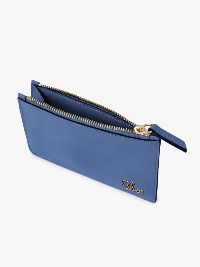 Kleine Chloé Iconic Geldbörse mit Kartenfächern aus glänzendem Leder