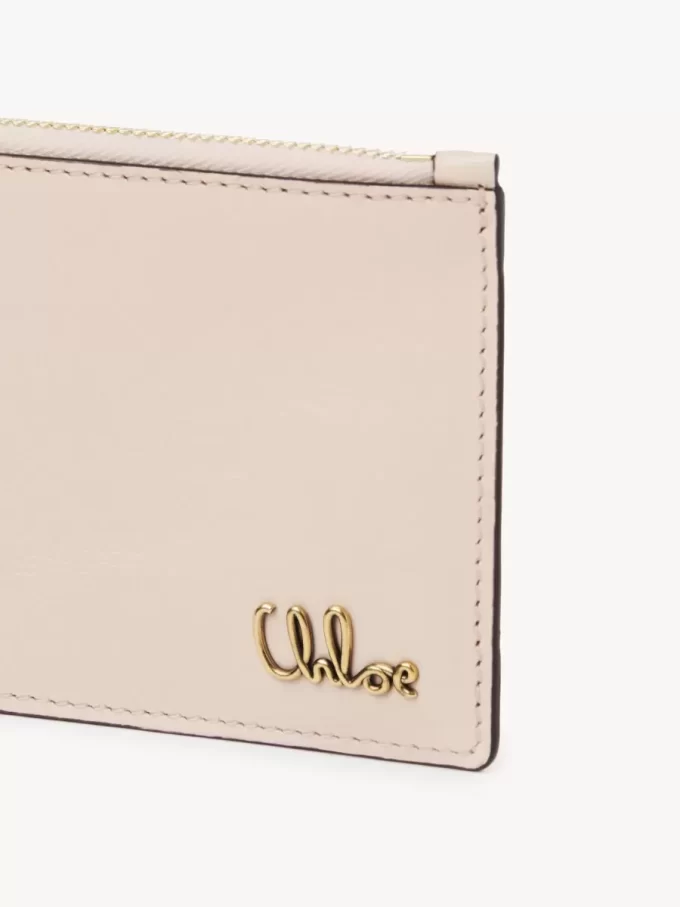Kleine Chloé Iconic Geldbörse mit Kartenfächern aus glänzendem Leder
