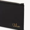 Kleine Chloé Iconic Geldbörse mit Kartenfächern aus glänzendem Leder