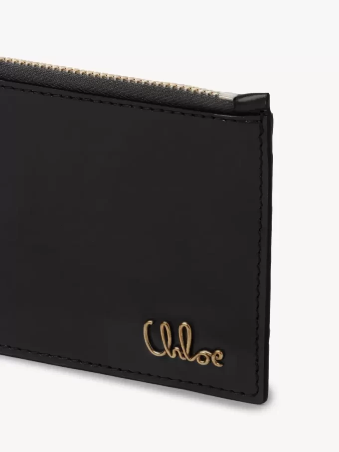 Kleine Chloé Iconic Geldbörse mit Kartenfächern aus glänzendem Leder