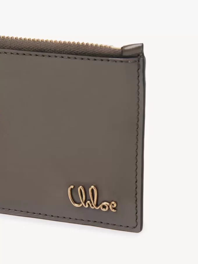 Kleine Chloé Iconic Geldbörse mit Kartenfächern aus glänzendem Leder
