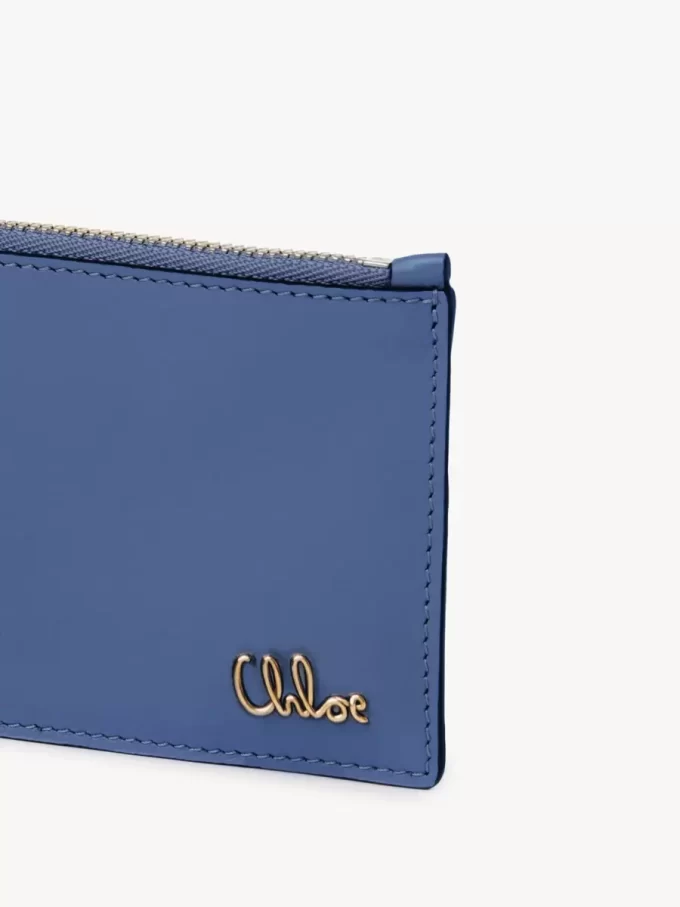 Kleine Chloé Iconic Geldbörse mit Kartenfächern aus glänzendem Leder