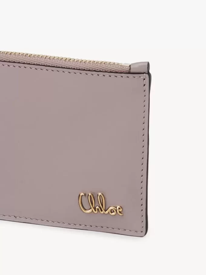 Kleine Chloé Iconic Geldbörse mit Kartenfächern aus glänzendem Leder
