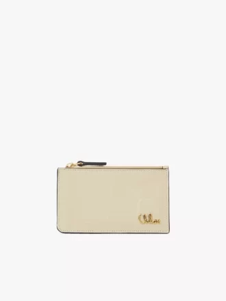 Kleine Chloé Iconic Geldbörse mit Kartenfächern aus Leder mit Kroko-Effekt