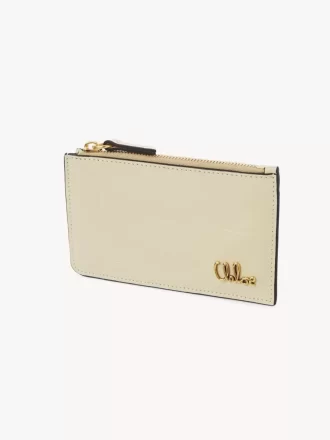 Kleine Chloé Iconic Geldbörse mit Kartenfächern aus Leder mit Kroko-Effekt