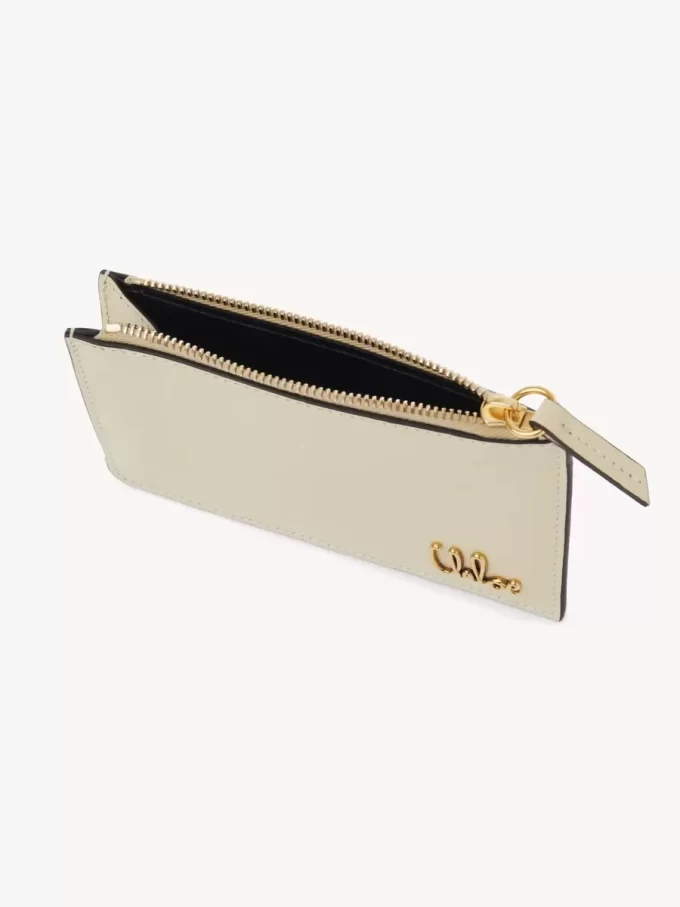 Kleine Chloé Iconic Geldbörse mit Kartenfächern aus Leder mit Kroko-Effekt