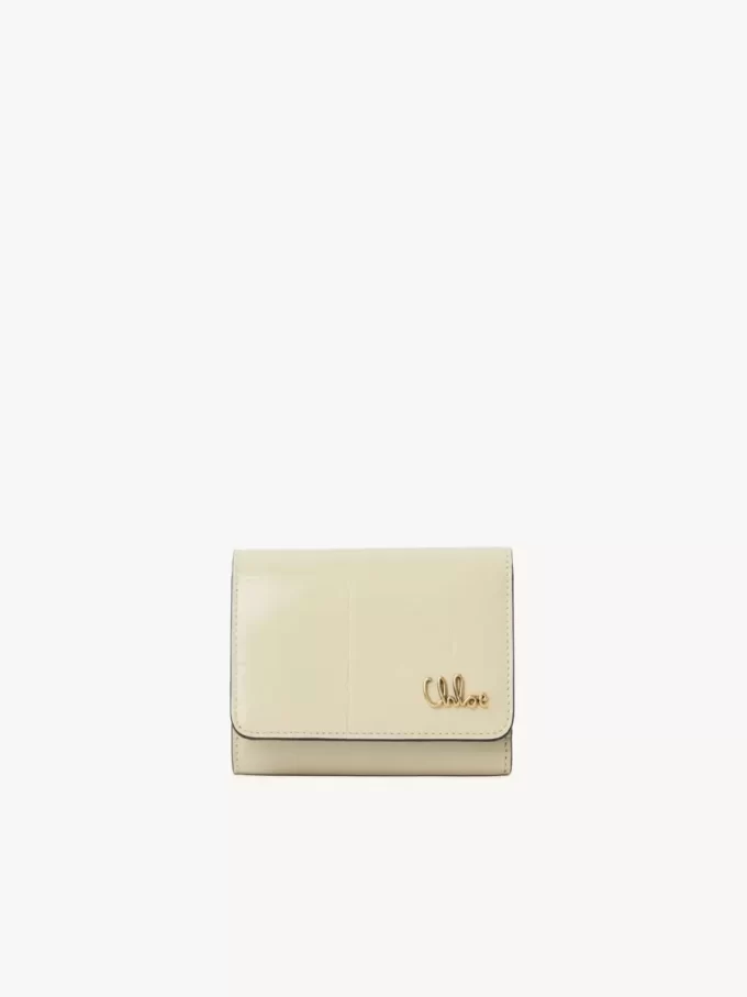 Kleine Chloé Iconic Trifold aus Leder mit Kroko-Effekt
