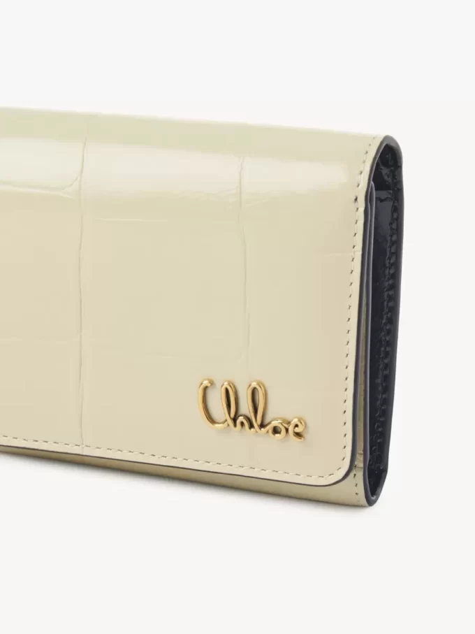 Kleine Chloé Iconic Trifold aus Leder mit Kroko-Effekt