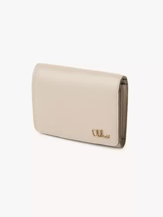 Kleine Chloé Iconic Trifold mit Münzfach aus glänzendem Leder