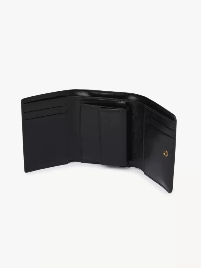 Kleine Chloé Iconic Trifold mit Münzfach aus glänzendem Leder