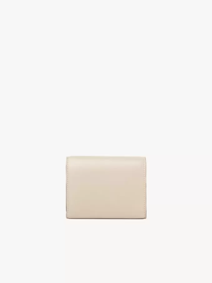 Kleine Chloé Iconic Trifold mit Münzfach aus glänzendem Leder