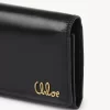 Kleine Chloé Iconic Trifold mit Münzfach aus glänzendem Leder
