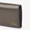 Kleine Chloé Iconic Trifold mit Münzfach aus glänzendem Leder