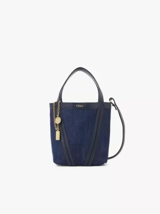 Kleine Chloé Spin-Einkaufstasche aus Denim Kleine Chloé Spin-Einkaufstasche aus Denim