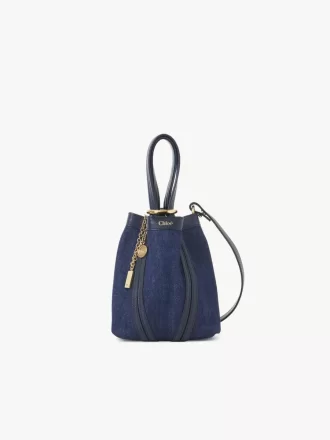 Kleine Chloé Spin-Einkaufstasche aus Denim Kleine Chloé Spin-Einkaufstasche aus Denim