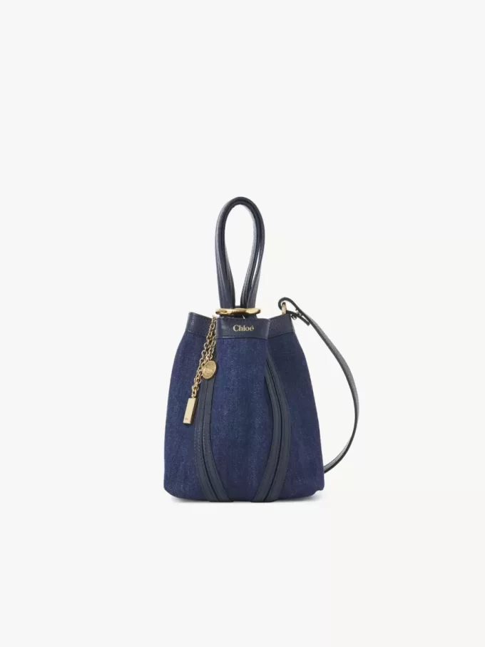 Kleine Chloé Spin-Einkaufstasche aus Denim Kleine Chloé Spin-Einkaufstasche aus Denim