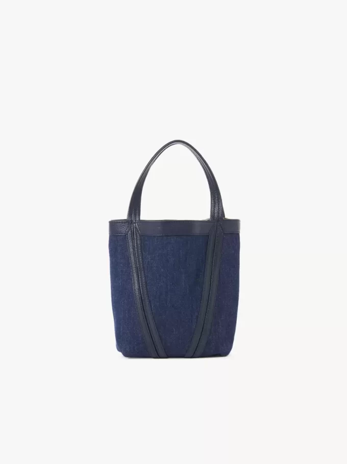 Kleine Chloé Spin-Einkaufstasche aus Denim Kleine Chloé Spin-Einkaufstasche aus Denim