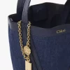 Kleine Chloé Spin-Einkaufstasche aus Denim Kleine Chloé Spin-Einkaufstasche aus Denim